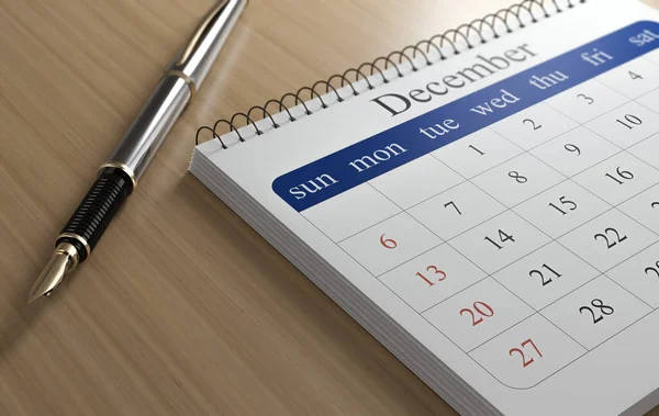 2020 Calendario Horizontal Composición Con Copia Espacio 3Er Renderizado — Foto de Stock