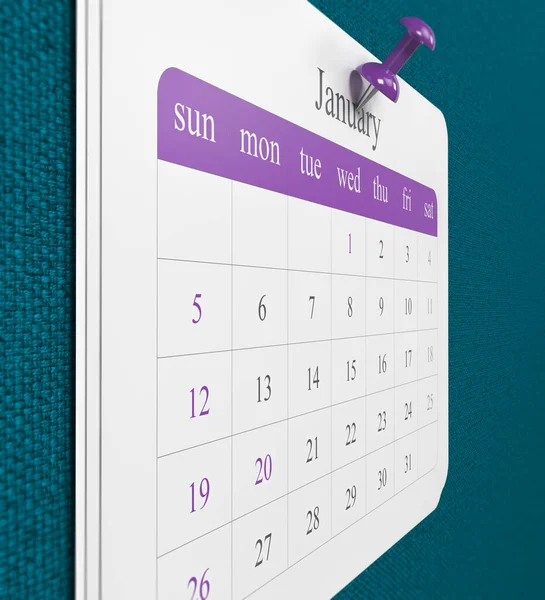 Calendrier 2020 Composition Horizontale Avec Espace Copie 3Ème Render — Photo