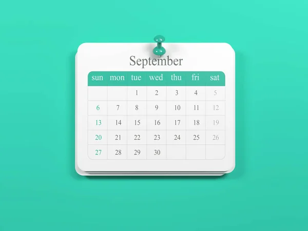 Kalender 2020 Horizontale Samenstelling Met Kopieerruimte Render — Stockfoto