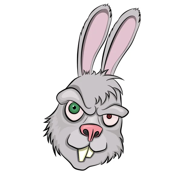Angry Rabbit Head Mascot Logo — Stock Vector