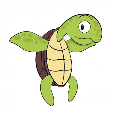 karikatür yeşil deniz kaplumbağası vektör görüntü