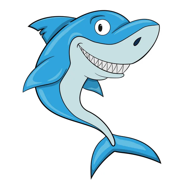 cartoon cute smiling shark vector image - Stock Image - Everypixel