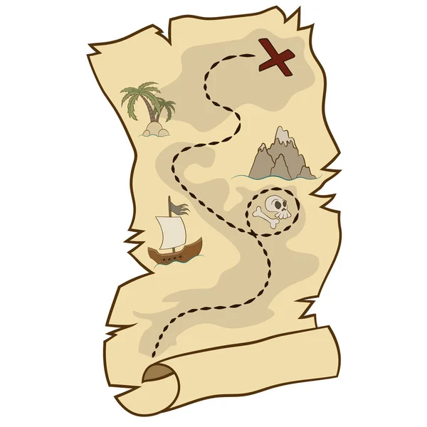 海賊宝地図ベクトル画像 — ストックベクタ