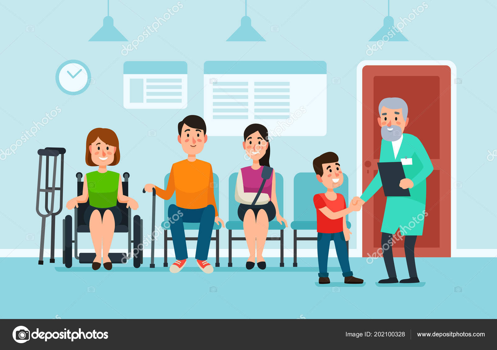 Doctor Waiting Room Patients Wait Doctors Medical Help Seat Chairs Stock  Vector Image by ©.com #202100328