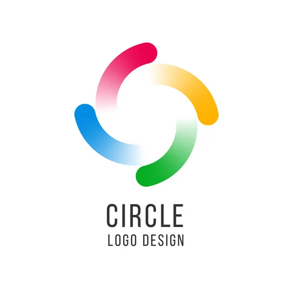 Cirkeln Logotyp Inringad Spiral Virvel Universal Färg Logotyp Tecken Abstrakta — Stock vektor