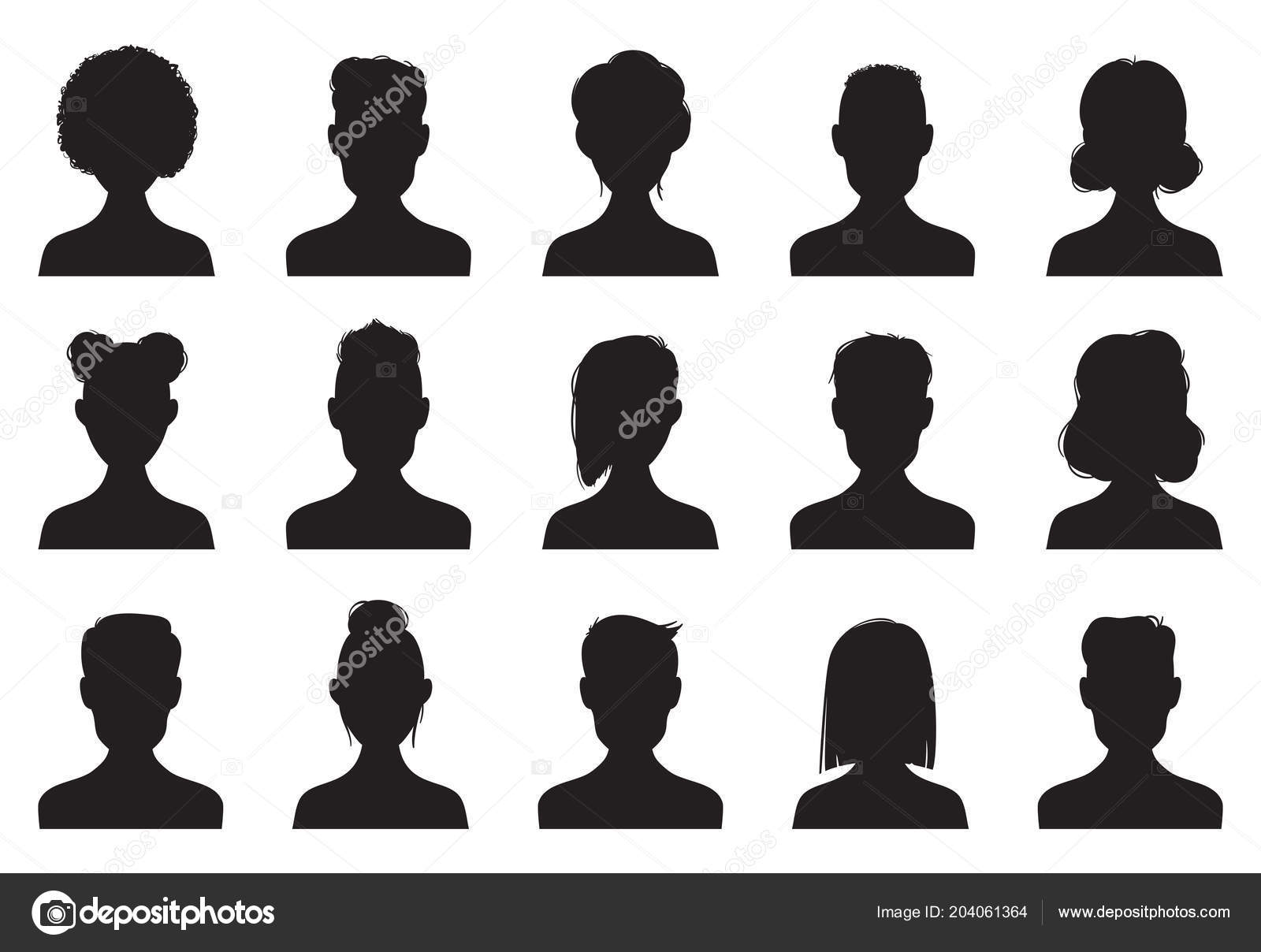 Avatar man person face icon vector illustration head character. Cartoon  human portrait profile avatar user man isolated white. Adult silhouette  human face clipart icon character. Headshot element, Stock vector