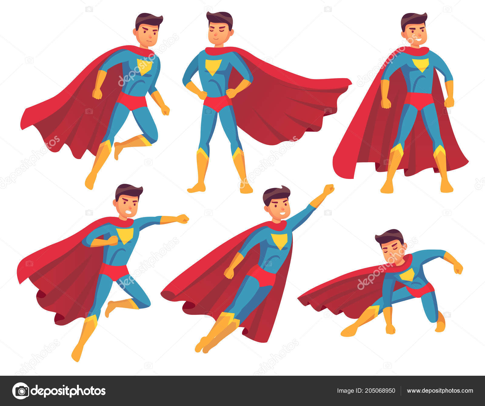 Businessman superhero. Office worker in action superhero poses, superhero  male character in red cloak. Powerful businessman vector illustration set  Stock Vector Image & Art - Alamy