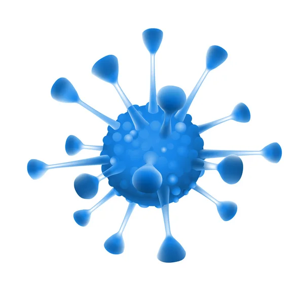 클로즈업 바이러스입니다. 매크로 세균, 암 또는 독감 분자 생물 학적 감염 벡터 개념 흰색 절연 — 스톡 벡터
