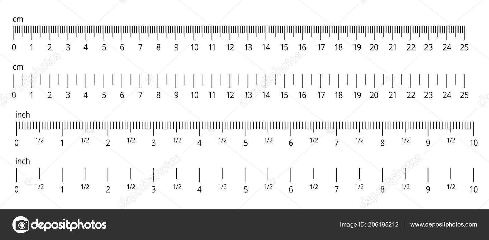 ledelse adgang øjeblikkelig Inch and metric rulers. Centimeters and inches measuring scale. Precision  measurement of ruler tools. Vector isolated set Stock Vector by  ©tartila.stock.gmail.com 206195212