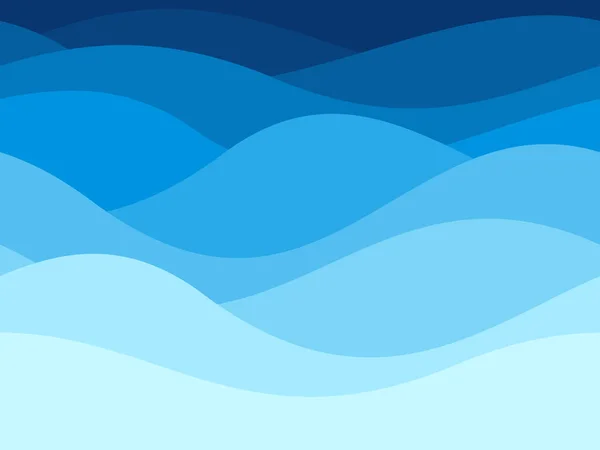 Padrão de ondas azuis. Summer lake wave, fluxo de água vetor abstrato fundo sem costura — Vetor de Stock