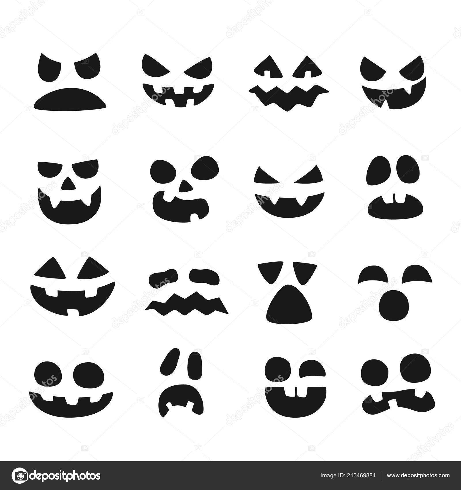 호박 얼굴입니다. 할로윈 악마 악마 얼굴입니다. 무서운 미소 입으 시 시 코와 호박 눈 벡터 일러스트 레이 션 세트 스톡 벡터 -  ©tartila.stock.gmail.com 213469884, image size:1600x1700