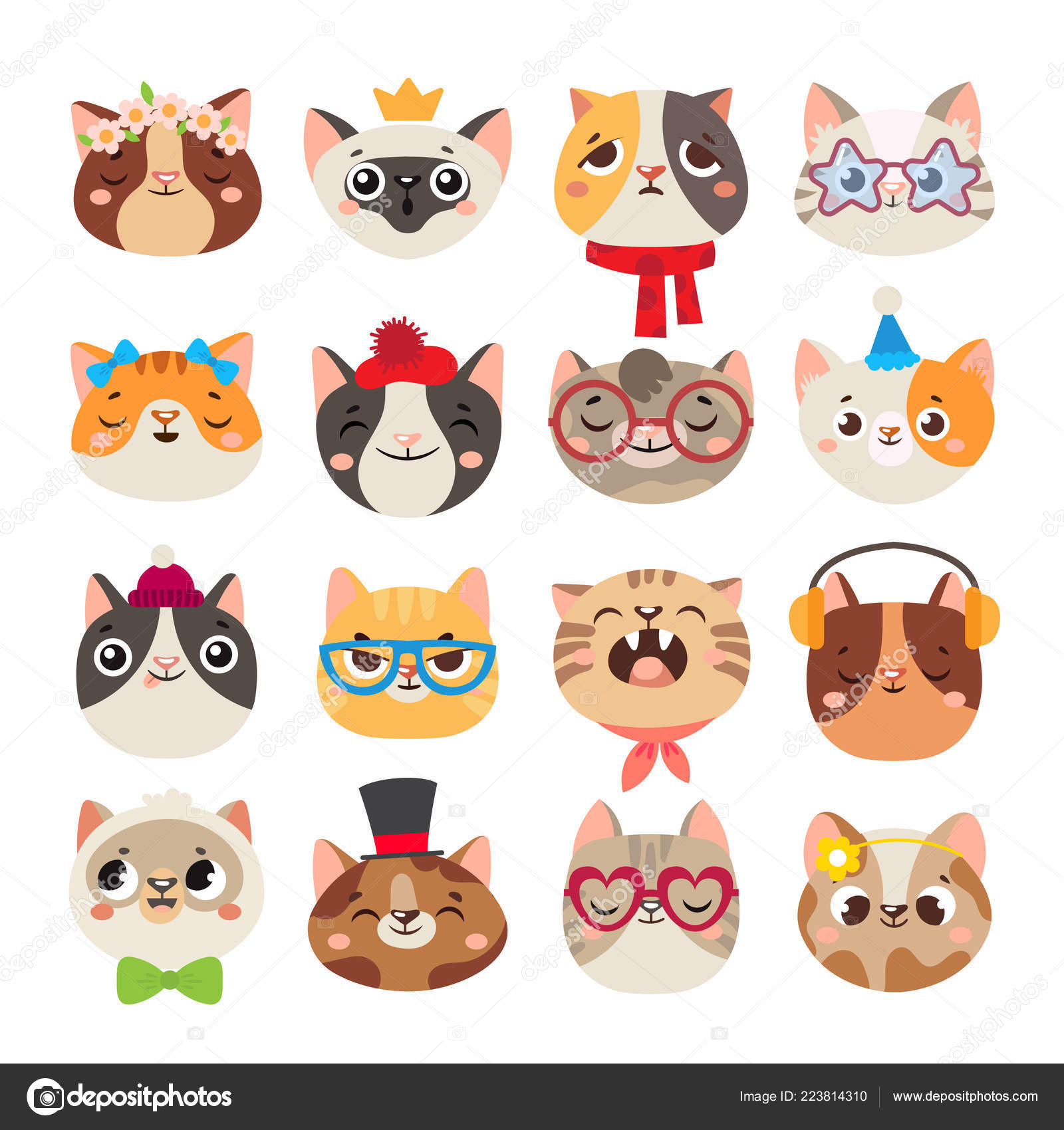Cabeça de gato bonito logotipo dos desenhos animados cabeça de gato Bom  para produtos relacionados ao cuidado do gato V4