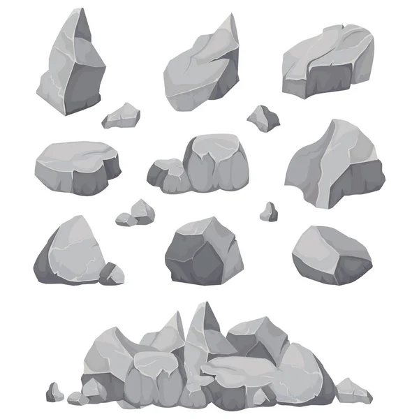 Piedras. Piedra de grafito, carbón y rocas apilan ilustración vectorial aislada — Archivo Imágenes Vectoriales