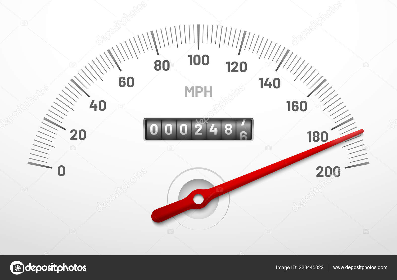 Tableau de bord de voiture réaliste compteur de vitesse. Mesure de
