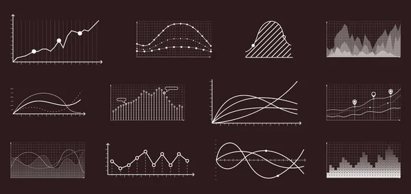 Currency grow chart. Finance and economic market analysis graphs — Stock Vector