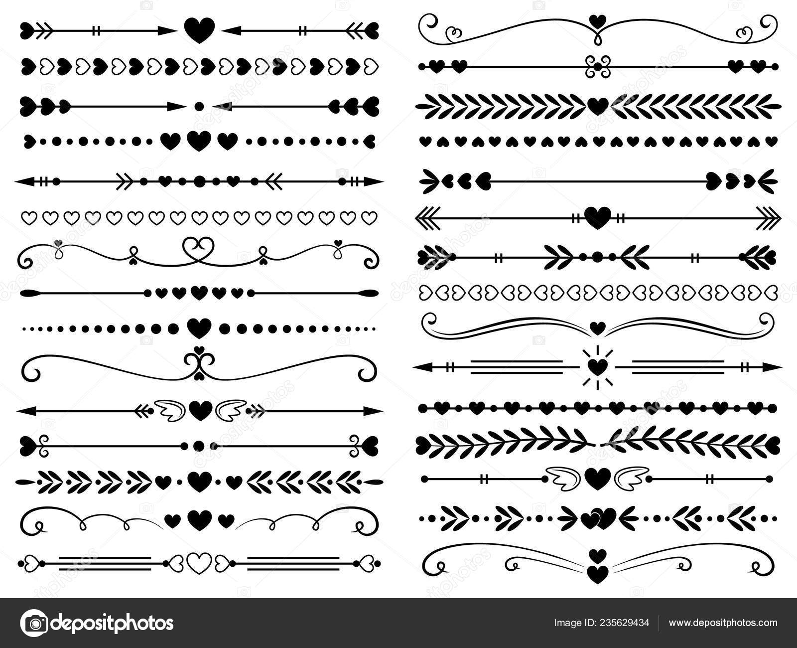 Elements for design - decorative line dividers. posters for the wall •  posters monochrome, calligraphic, berry | myloview.com