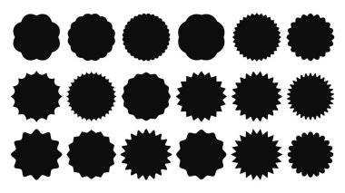 Sunburst etiket. Vintage Satılık çıkartmalar, patlama promo düğmesi ve güneş patlamaları izole fiyat vektör şekilleri simgeler ışınları.