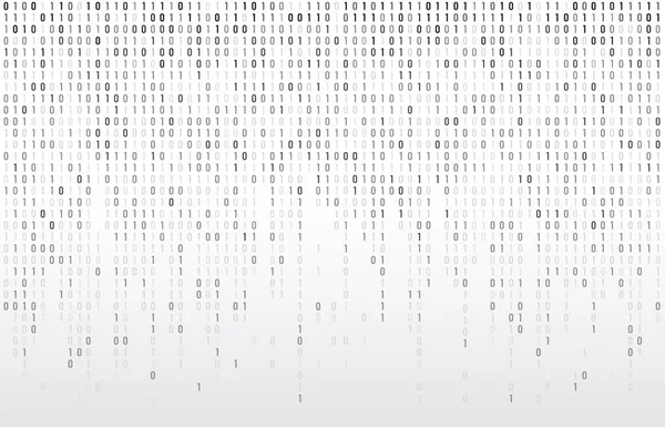 Digitale binaire code. Computer matrix gegevens dalende nummers, typografie en codes coding streamen grijze achtergrond vectorillustratie — Stockvector