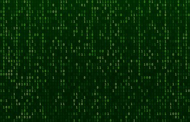 Matris kod akışı. Yeşil veri kodları ekran, ikili sayılar akışı ve bilgisayar şifreleme satır ekranları vektör arka plan soyut.