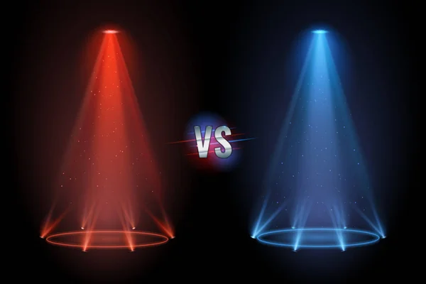 Versus plancher. projecteur de combat brillant plancher de piédestal pour vs match de confrontation de boxe. Illustration vectorielle — Image vectorielle