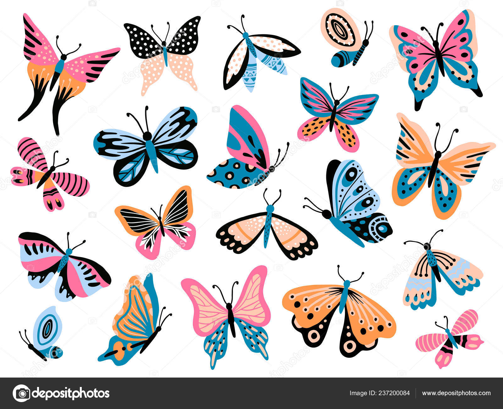 Drawings Of Butterflies On Flowers