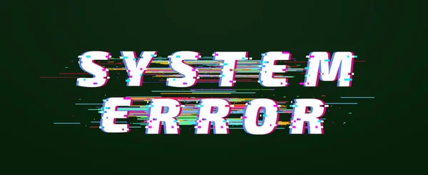 Glitch font. System error digital distorted glitched text vector — Stock Vector