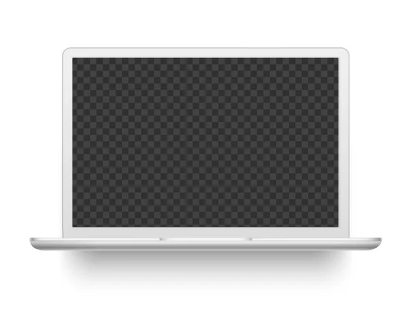 Um portátil branco. Ilustração do vetor do dispositivo eletrônico Mockup — Vetor de Stock