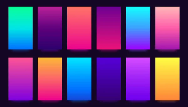 Achtergrond met kleurovergang. Kleurrijke verlopen, vervaagde kleuren en levendige smartphone achtergrond vector achtergronden collectie — Stockvector