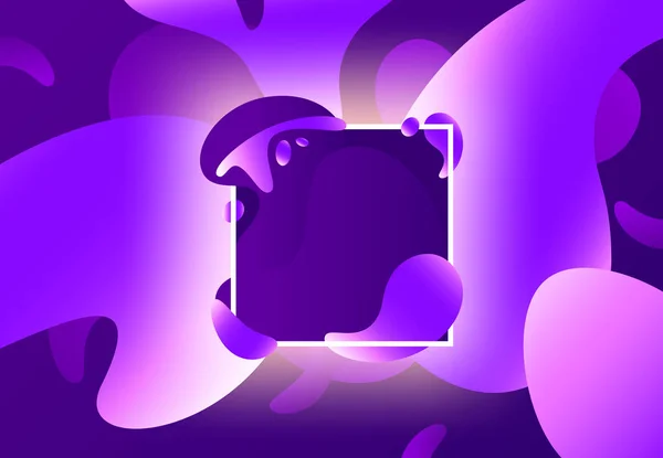 Cadre Forme Fluide Coloré Liquide Violet Formes Cadres Design Bannière — Image vectorielle