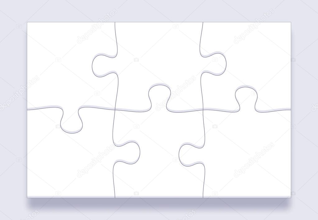 Jigsaw tiles. Puzzles grid, jigsaws details and connected puzzle pieces marketing business communication concept vector template