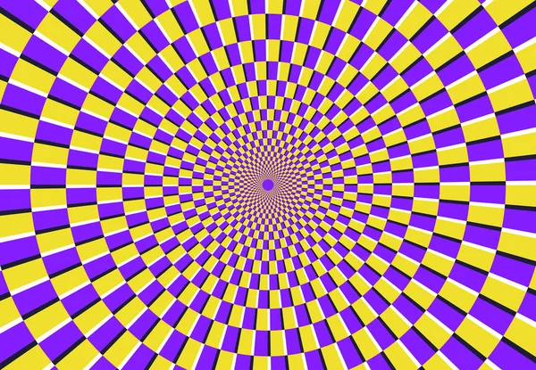 Ilusi spiral optik. Sulap pola psikedelik, ilusi berputar dan hipnotis abstrak latar belakang vektor ilustrasi - Stok Vektor