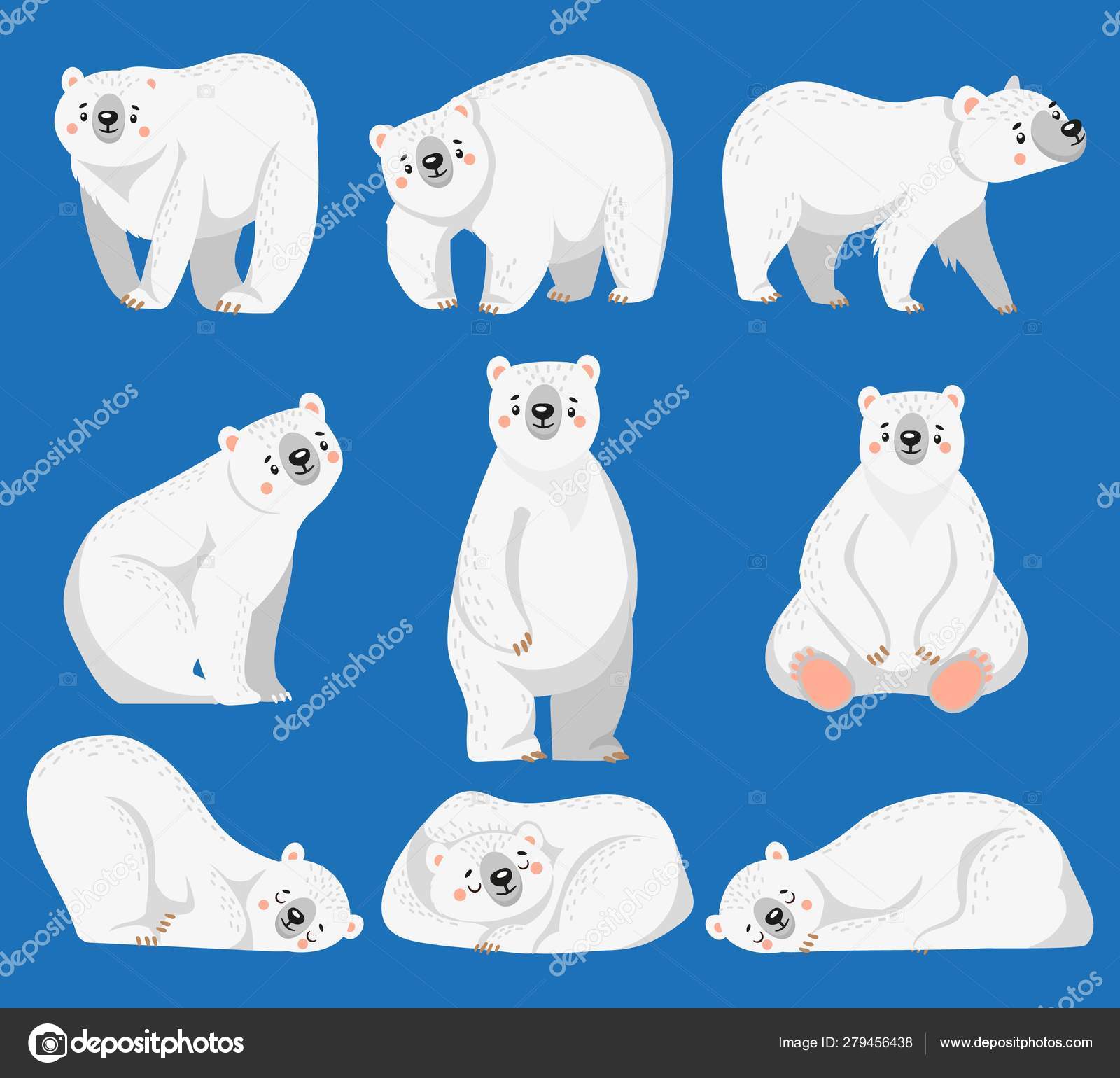 Oso polar de dibujos Osos blancos, animales salvajes