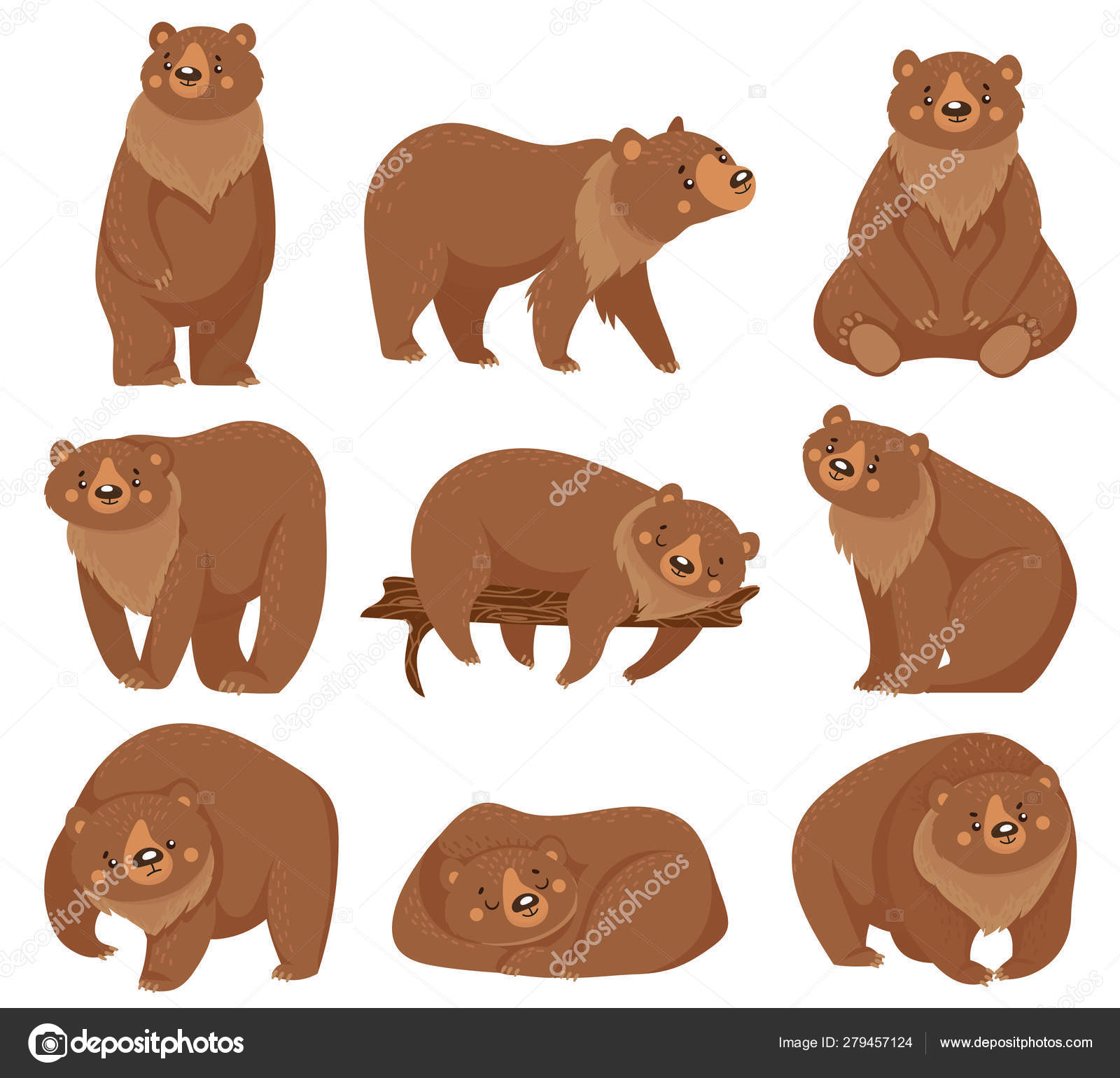Cartoon brown bear. Grizzly bears, wild nature forest predator animals and sitting bear isolated vector illustration Stock Vector Image by ©.com #279457124 Cartoon brown bear. Grizzly bears, wild nature forest predator animals and sitting bear isolated vector illustration Stock Vector Image by ©.com #279457124