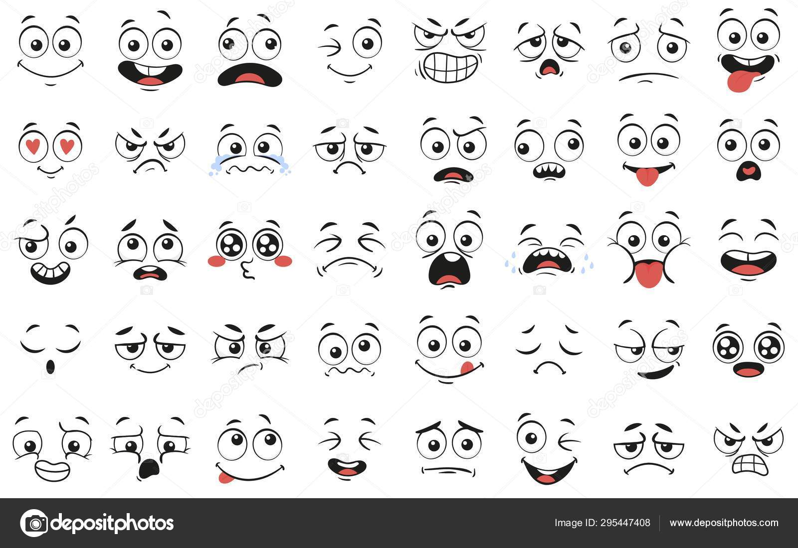 Kawaii cute face expression eyes and mouth scared Vector Image