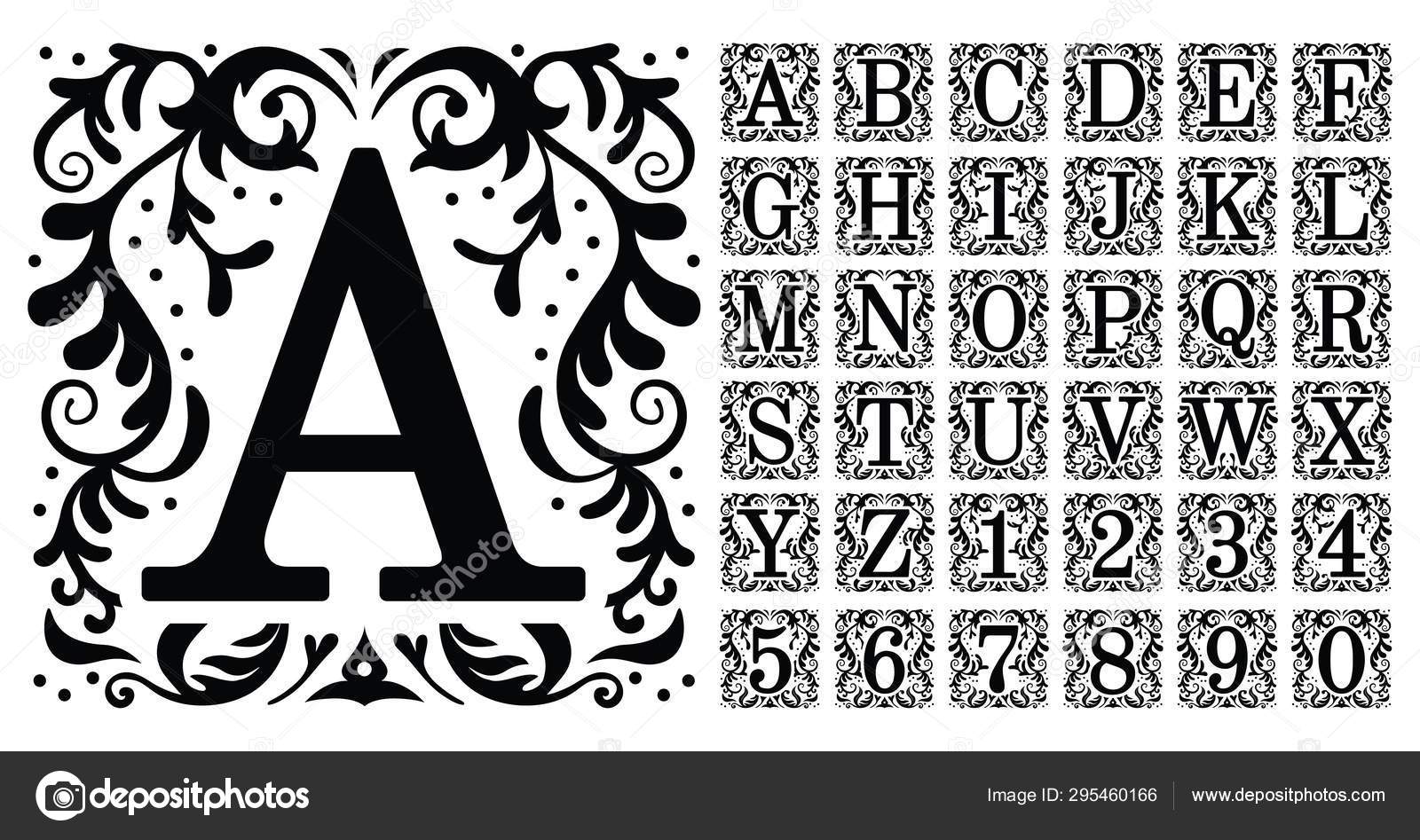 Vintage monogram letters. Decorative ornamental ancient capital letter
