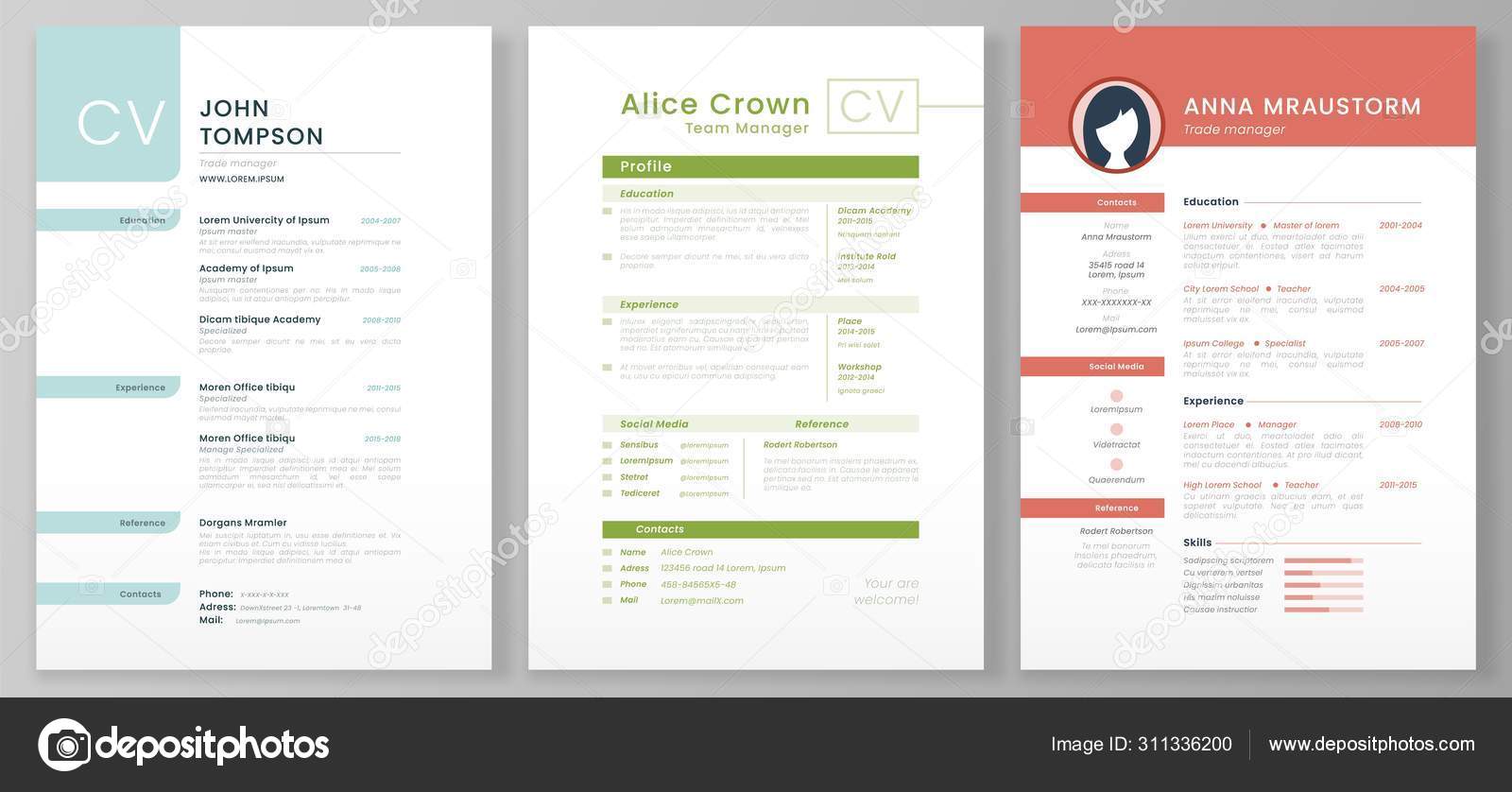 Personal resume Artistic profile, professional CV forms