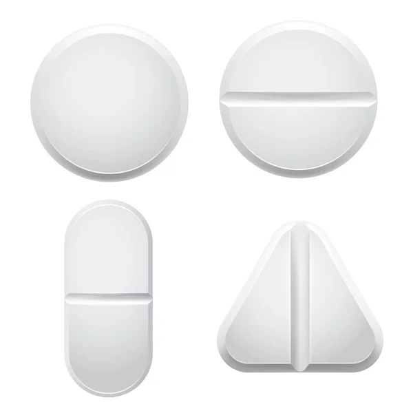 Medizinische Tabletten. Vektor Illustration Attrappen des Sets — Stockvektor