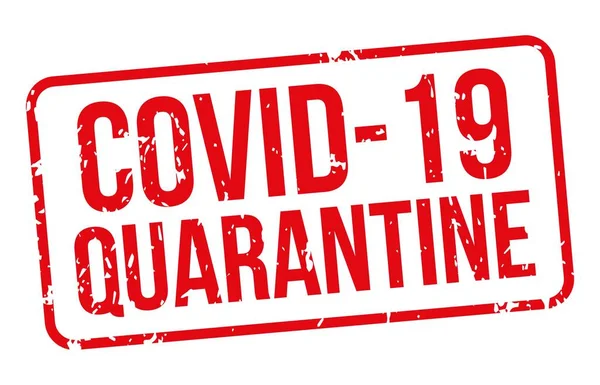 Ερυθρή σφραγίδα Covid-19 Quarantine απομονωμένη λευκή — Διανυσματικό Αρχείο