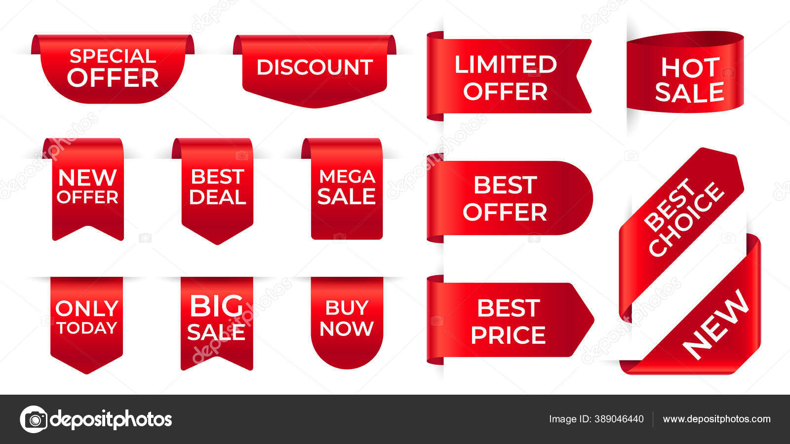 Sale tags. Retail sales stickers, promotion price label and store