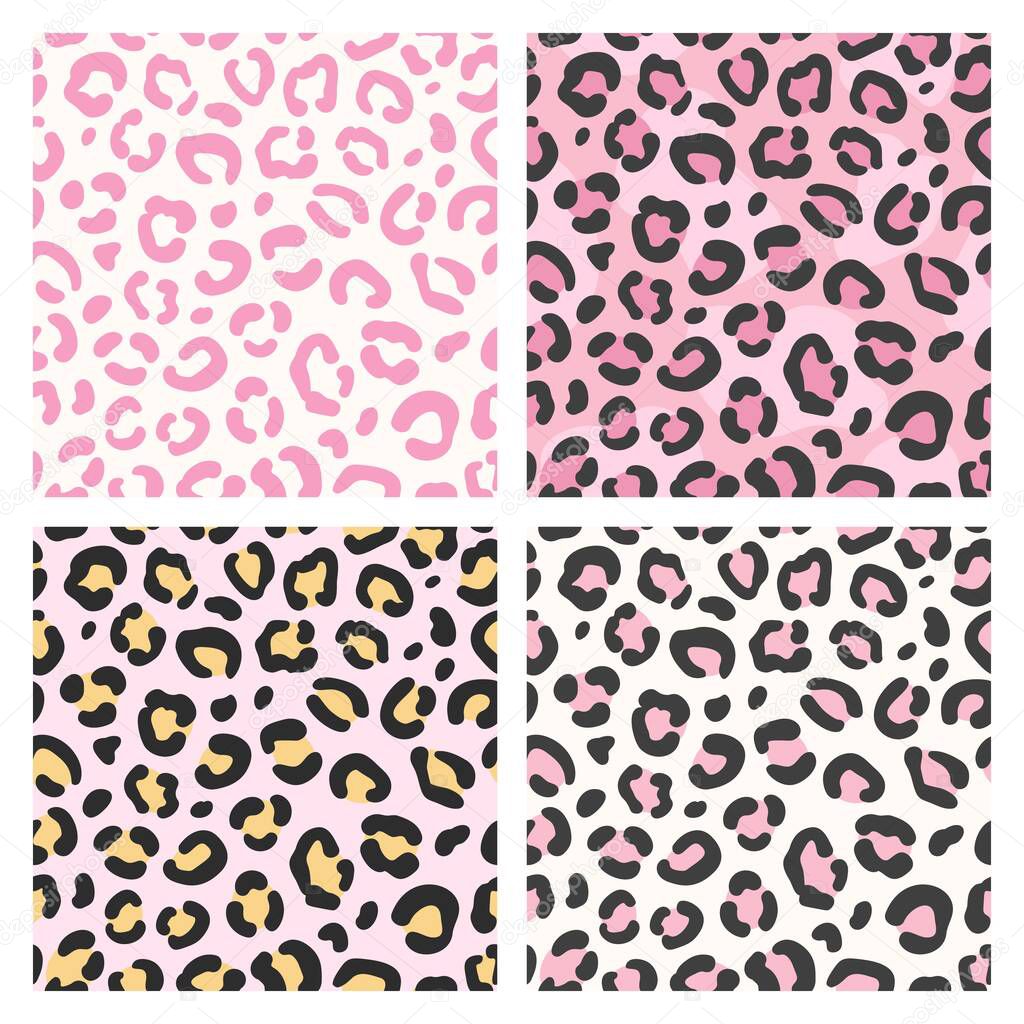 Pink leopard pattern. Seamless animal print, trendy wild cat design stylized background for fashion fabric, wallpaper vector texture