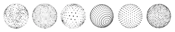 抽象3Dドット球面。集合のベクトル — ストックベクタ