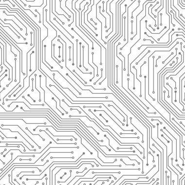 Kusursuz devre kartı. Dijital teknoloji elektrik şeması basılı anakart bilgisayar çipi elektronik cihaz desen vektör dokusu