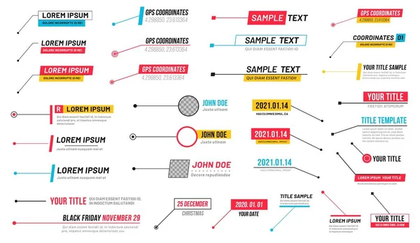 Callouts títulos banner info, content textbox set — Vector de stock