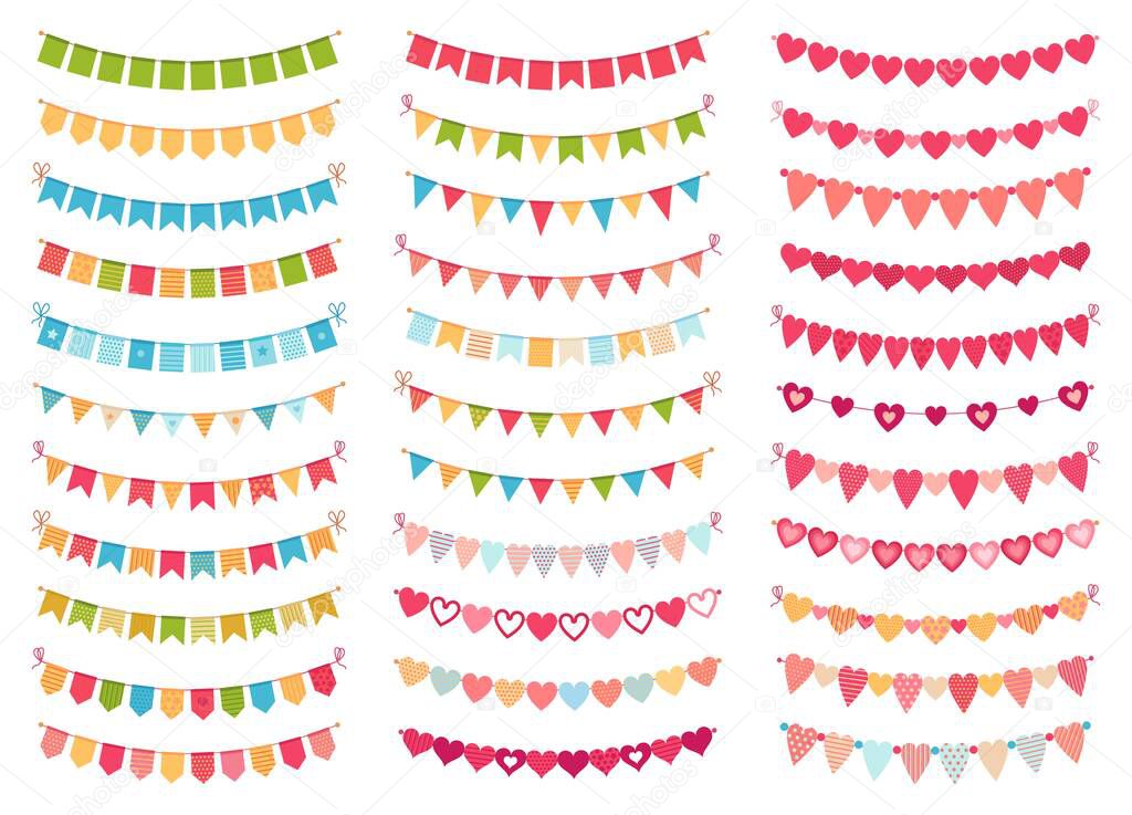 Bunting flags collection for decoration party, celebration birthday