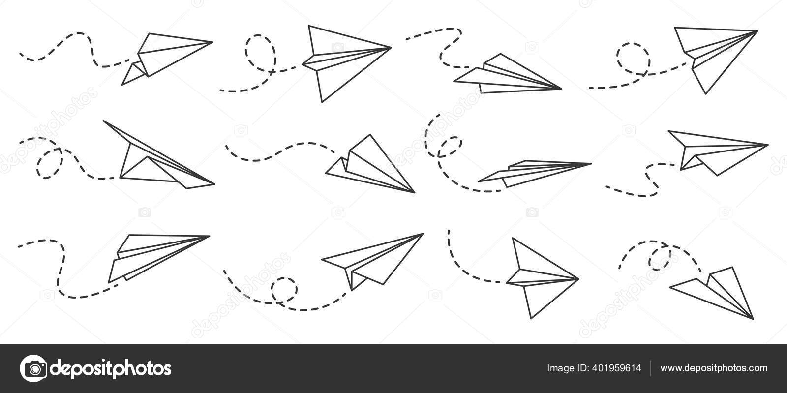 Paper Airplane. Sketch Flying Plane. Doodle Outline Illustration Royalty  Free SVG, Cliparts, Vectors, And Stock Illustration. Image 187654995.