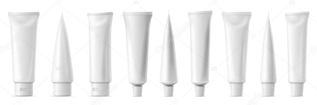 Download Realistic Tube Mockup White Plastic Tuba For Toothpaste Cream Gel And Shampoo Blank Packaging Front And Side View Vector Mockup Template For Medicine Or Cosmetics Set Illustration Premium Vector In Adobe 3D SVG Files Ideas | SVG, Paper Crafts, SVG File