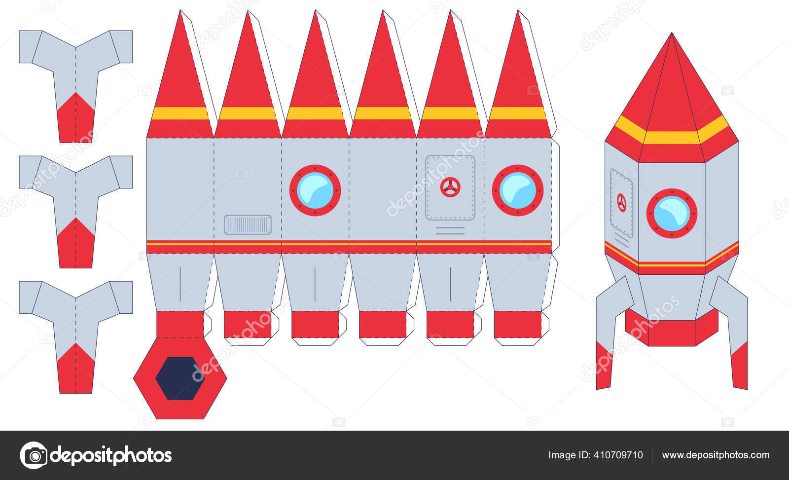 Объемная ракета из бумаги шаблоны для вырезания