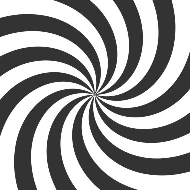Psikedelik spiral. Siyah ve beyaz hipnoz arka planı. Geometrik yanılsama ve dönen çizgiler