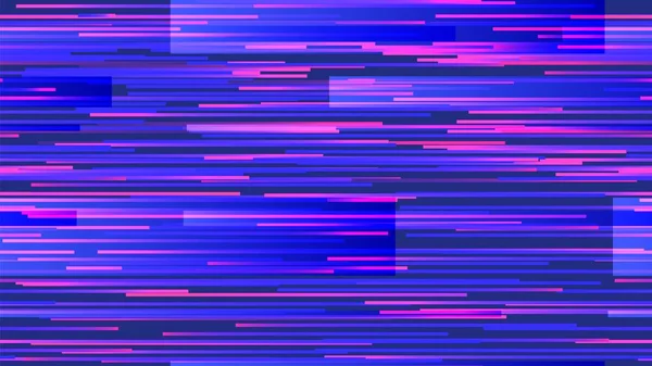 Cyberpunk neon glitch nahtlose Muster. Pixelrauschen auf dem Computerbildschirm mit hellen Linien. Verzerrtes Signal — Stockvektor