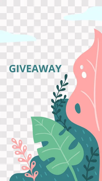 Floral ιστορία. Κήπος χλωρίδα giveaway πρότυπο ιστορία social media — Διανυσματικό Αρχείο